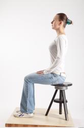 Whole Body Woman Artistic poses White Casual Slim